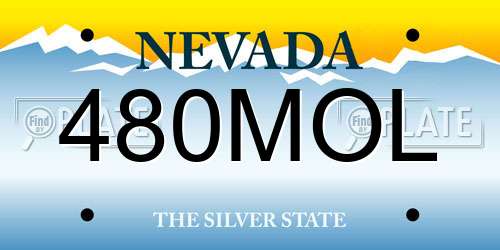 480MOL Nevada License Plate