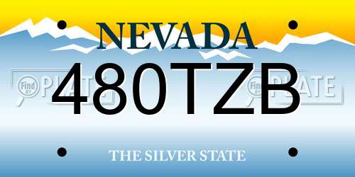 480TZB Nevada License Plate