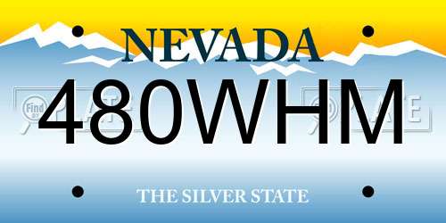 480WHM Nevada License Plate
