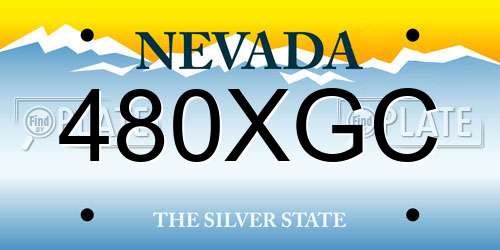 480XGC Nevada License Plate