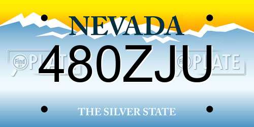 480ZJU Nevada License Plate