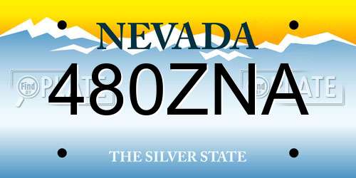 480ZNA Nevada License Plate