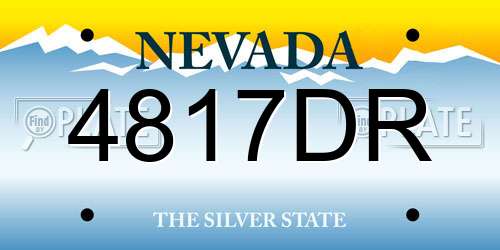4817DR Nevada License Plate