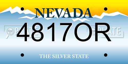 4817OR Nevada License Plate