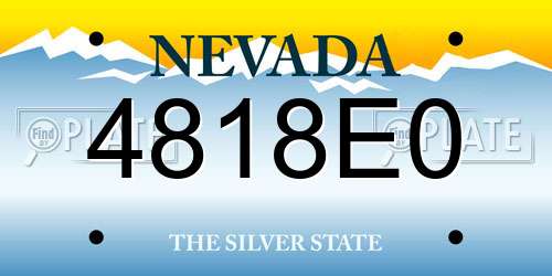 4818E0 Nevada License Plate