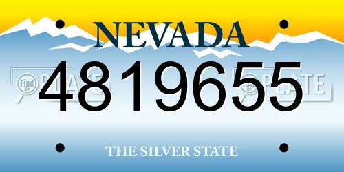 4819655 Nevada License Plate