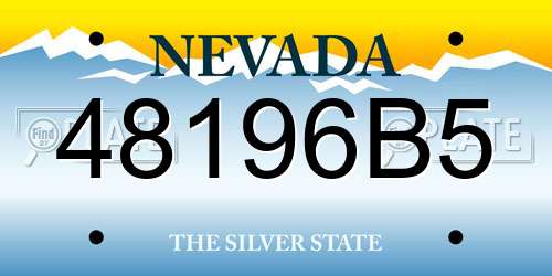 48196B5 Nevada License Plate