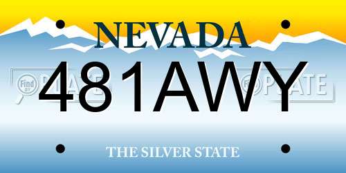 481AWY Nevada License Plate