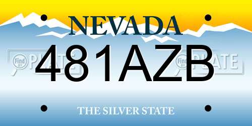 481AZB Nevada License Plate