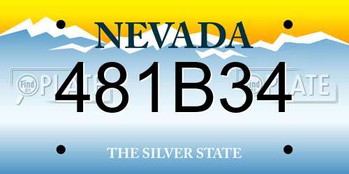 481B34 Nevada License Plate