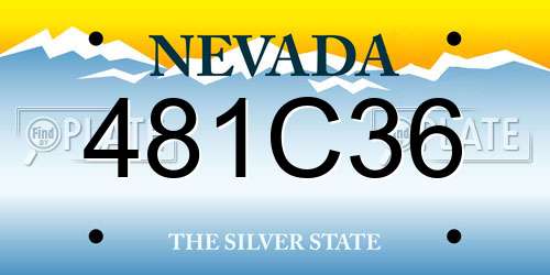 481C36 Nevada License Plate