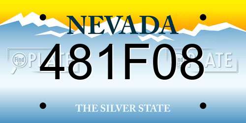 481F08 Nevada License Plate