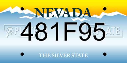 481F95 Nevada License Plate