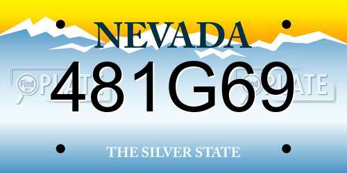 481G69 Nevada License Plate