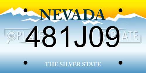 481J09 Nevada License Plate