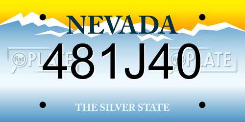 481J40 Nevada License Plate