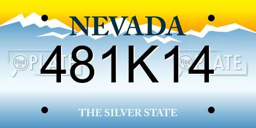 481K14 Nevada License Plate