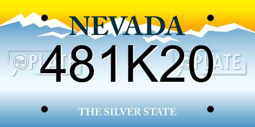 481K20 Nevada License Plate