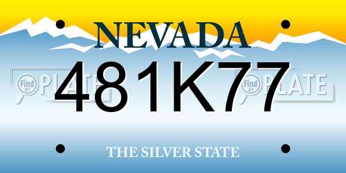 481K77 Nevada License Plate