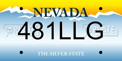 481LLG Nevada License Plate