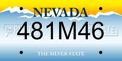 481M46 Nevada License Plate