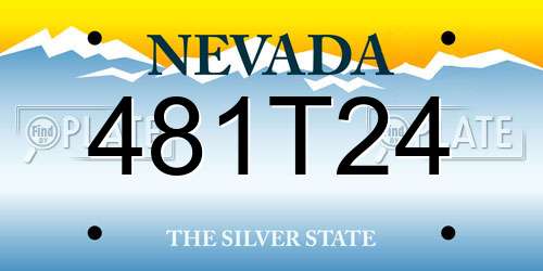 481T24 Nevada License Plate