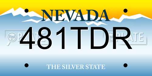 481TDR Nevada License Plate