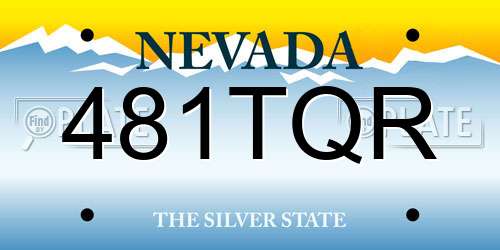 481TQR Nevada License Plate