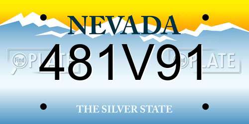 481V91 Nevada License Plate