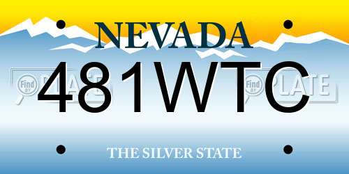 481WTC Nevada License Plate