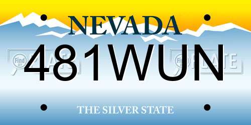 481WUN Nevada License Plate