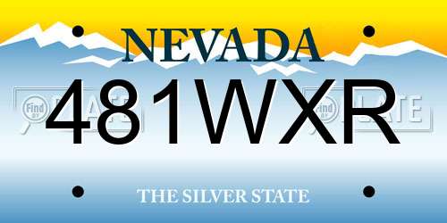 481WXR Nevada License Plate