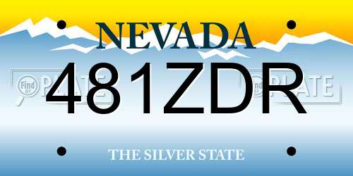 481ZDR Nevada License Plate