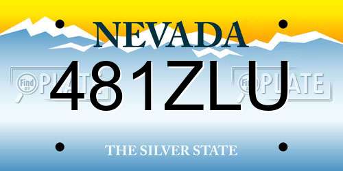 481ZLU Nevada License Plate