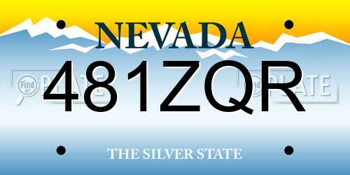 481ZQR Nevada License Plate
