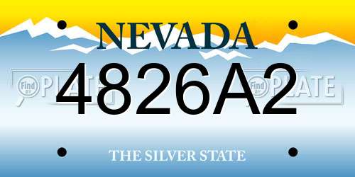 4826A2 Nevada License Plate
