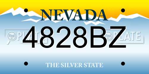 4828BZ Nevada License Plate