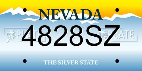 4828SZ Nevada License Plate