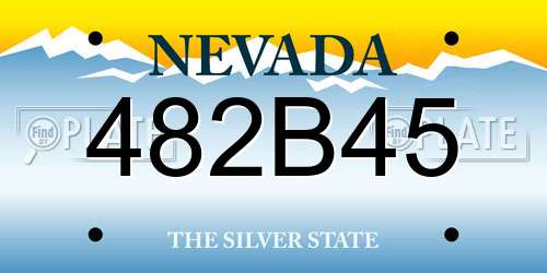 482B45 Nevada License Plate