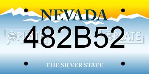 482B52 Nevada License Plate