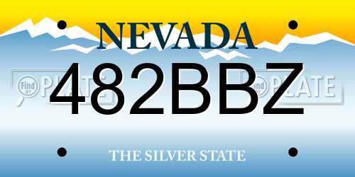 482BBZ Nevada License Plate