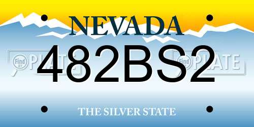 482BS2 Nevada License Plate