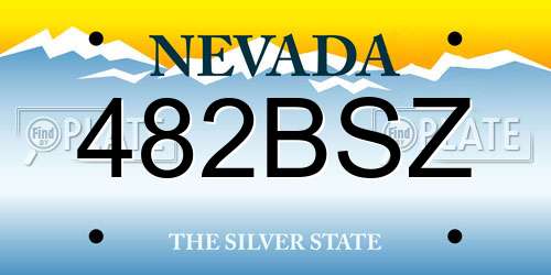 482BSZ Nevada License Plate