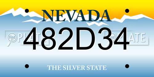 482D34 Nevada License Plate