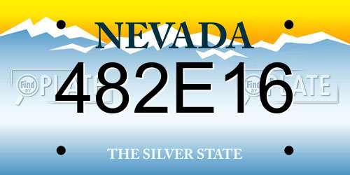 482E16 Nevada License Plate