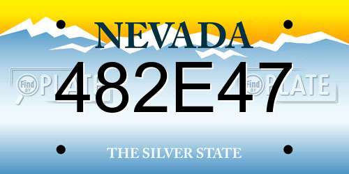 482E47 Nevada License Plate