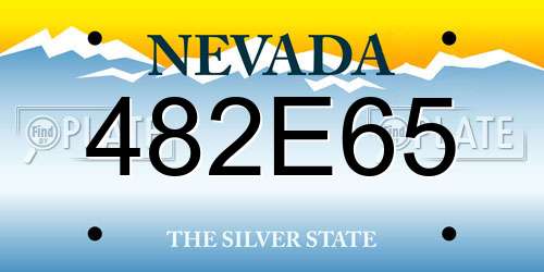 482E65 Nevada License Plate