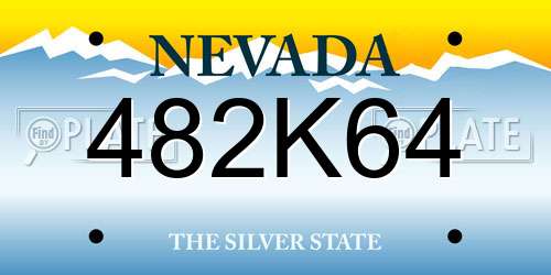 482K64 Nevada License Plate