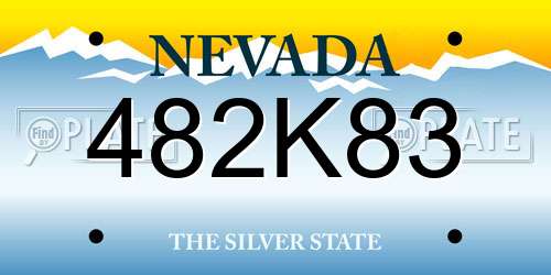 482K83 Nevada License Plate