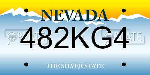 482KG4 Nevada License Plate